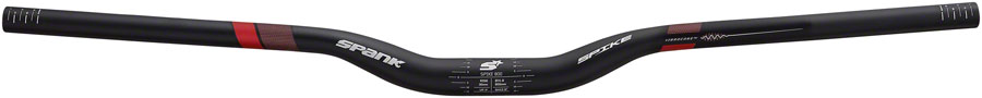 Spank Spike 800 Vibrocore Riser Handlebar: 31.8, 800mm, 30mm Rise Black/Red