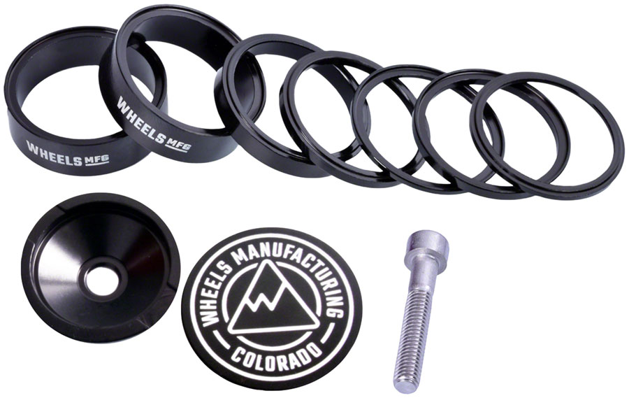 Wheels Manufacturing Pro StackRight Headset Spacer Kit - Black 