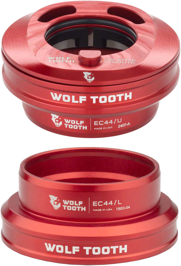 Wolf Tooth Premium Internal Headset - EC44 Upper / EC44 Lower, For Enve In-Route System Only, Red 