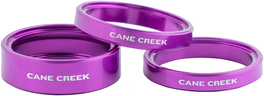 Cane Creek Interlok Chroma Studio Headset Spacer Kit - (1) 10mm, (2) 5mm, Purple