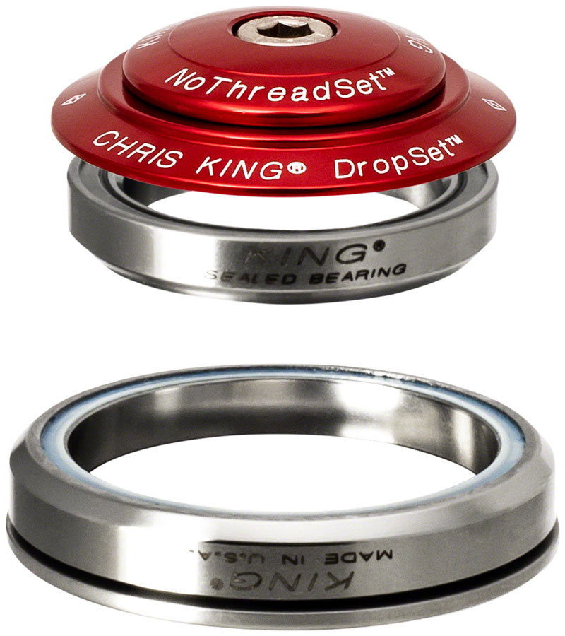 Chris King DropSet 5 Headset - 1-1/8", 42/52mm, 45 Deg, Red