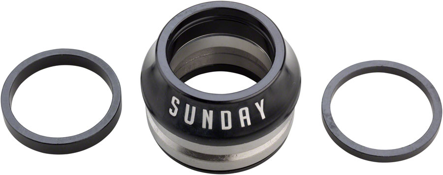 Sunday Integrated Headset - 1-1/8", 15mm, Black, Conical 