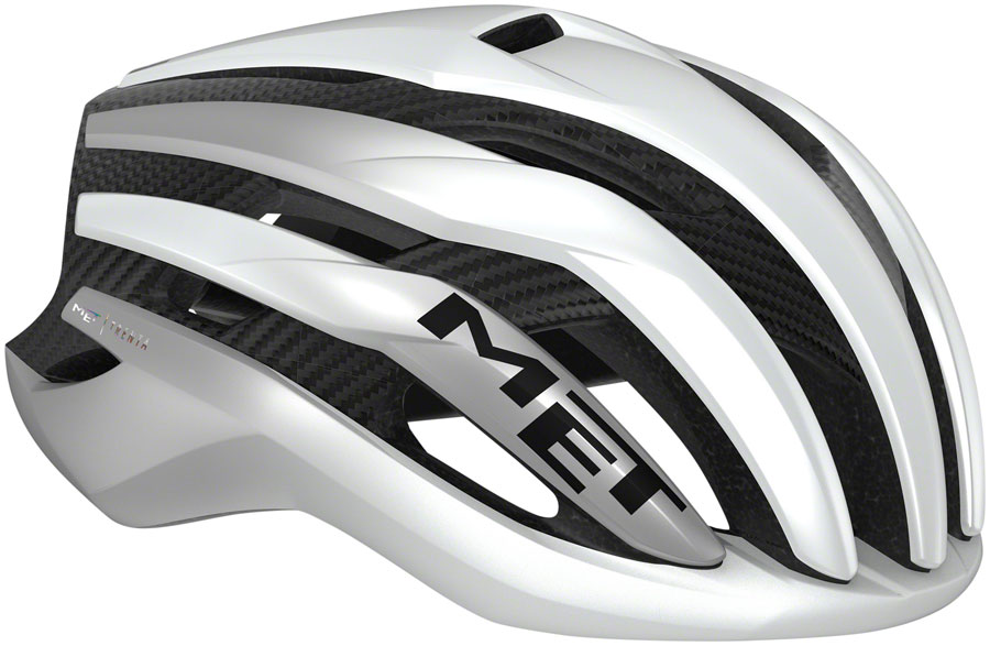 MET Trenta 3K Carbon MIPS Helmet - White/Silver Metallic, Matte 