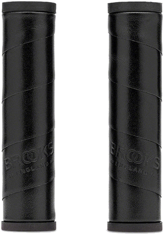 Brooks Willow Leather Grips - Black, 130/130mm