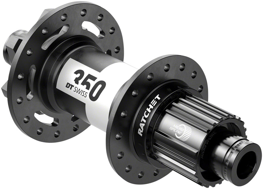 DT Swiss 350 Rear Hub - 12 x 157mm, 6-Bolt, Micro Spline, Black, 32H, 36pt 