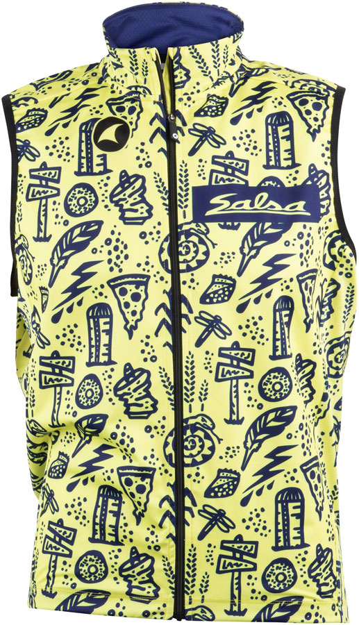 Salsa Men's Gravel Story Vest - Yellow, Dark Blue, Small 