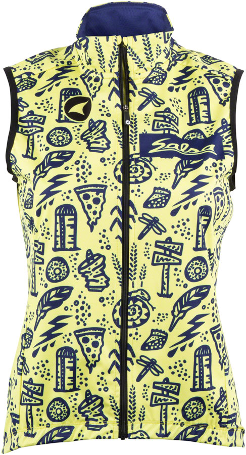 Salsa Women's Gravel Story Vest - Yellow, Dark Blue, Large 