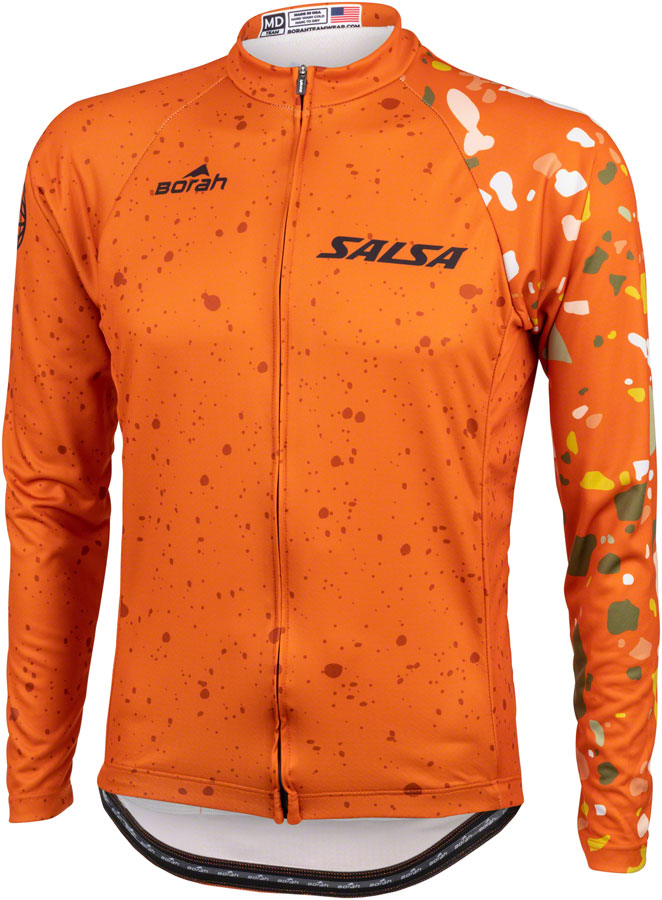 Salsa Men's Terrazzo Long Sleeve Jersey - Small, Orange 