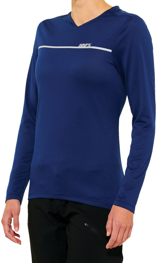 100% Ridecamp Jersey - Navy, Women's, Long Sleeve, Small 