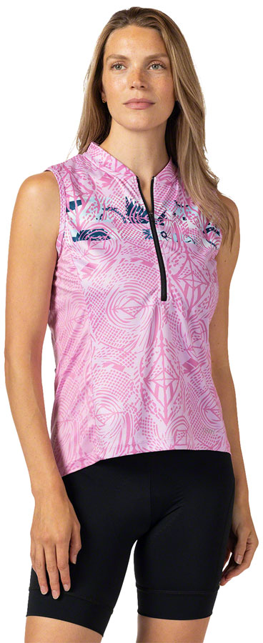 Terry Breakaway Mesh Sleeveless Jersey - Women's, Pink, Large