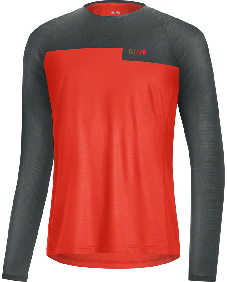 Gorewear Trail Long Sleeve Shirt - Fireball/Urban Grey, Men's, Small 