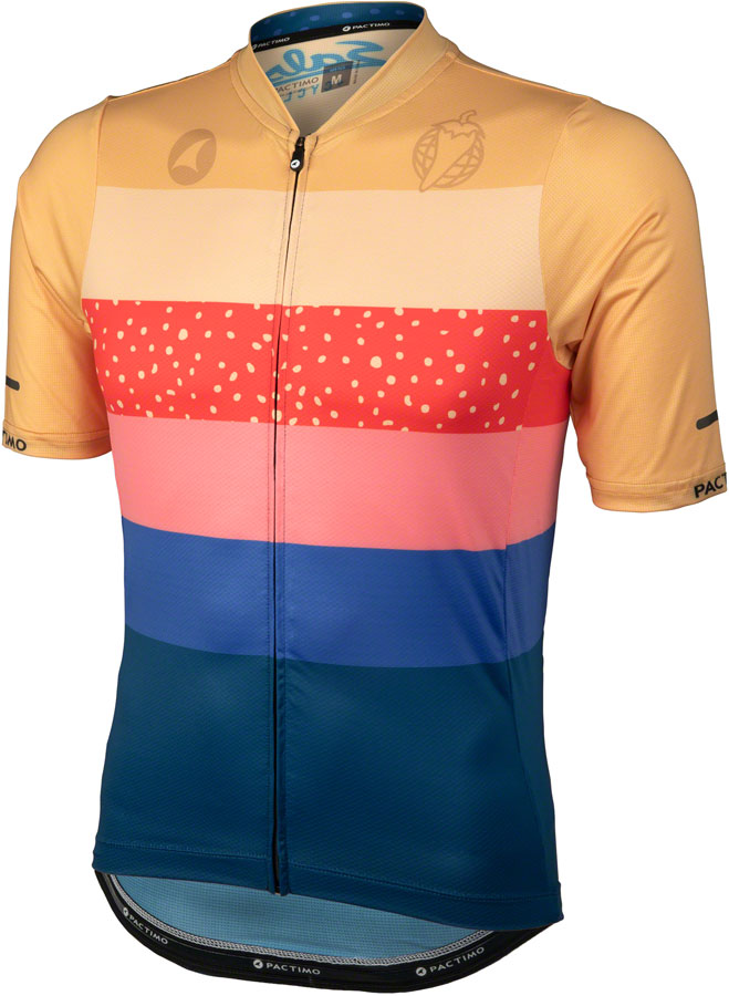 Salsa Team Polytone Men's Jersey - Goldenrod, Dark Blue, w/ Stripes, Large 