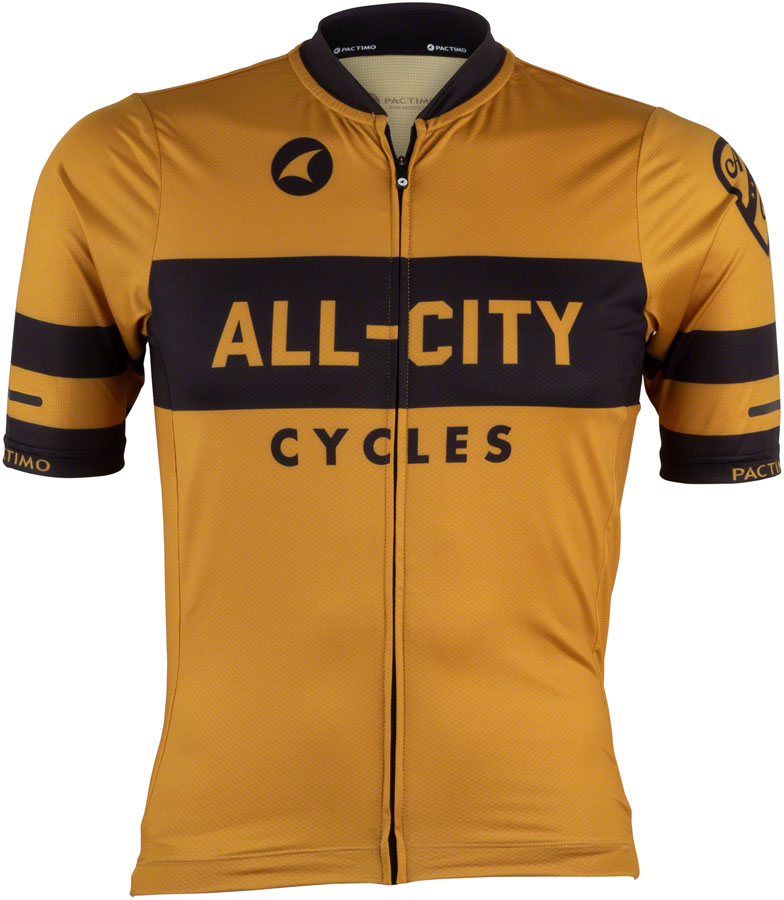 All-City Classic Logowear Men's Jersey - Mustard Brown, Black, Large