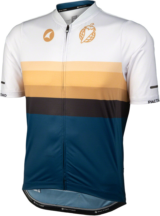 Salsa Latitude Men's Jersey - White, Navy Blue, Black , w/ Stripes, X-Large 