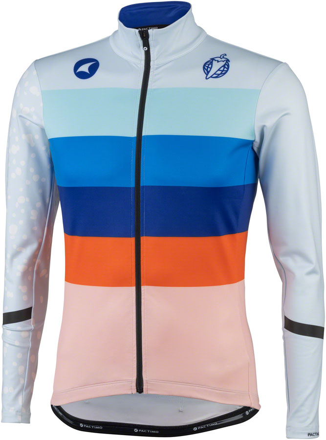 Salsa Arctica Men's Long Sleeve Jersey - Light Blue, w/Stripes, Small 