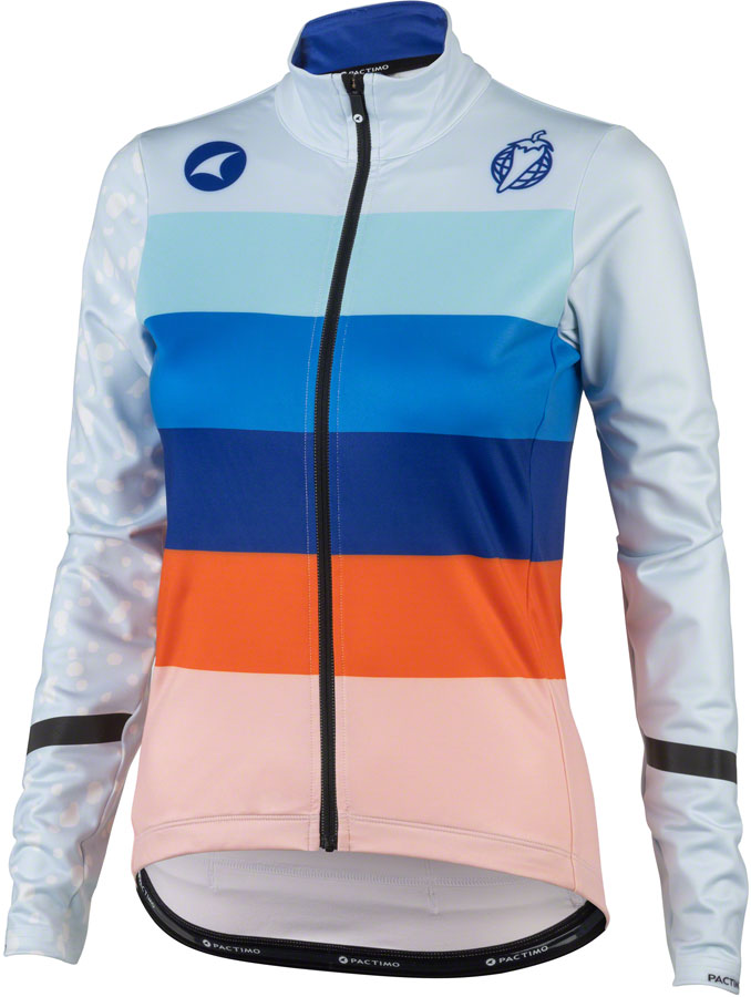 Salsa Arctica Women's Long Sleeve Jersey - Light Blue, w/Stripes, Medium 