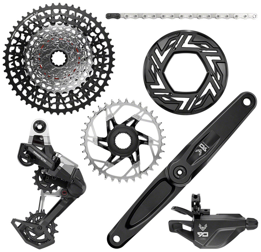 SRAM Eagle 90 Ebike Groupset -  165mm,  Bosch, 36T, Clip-on Guard, Chain, XS-1275 10-52t, Single Click Shifter, Rear Derailleur