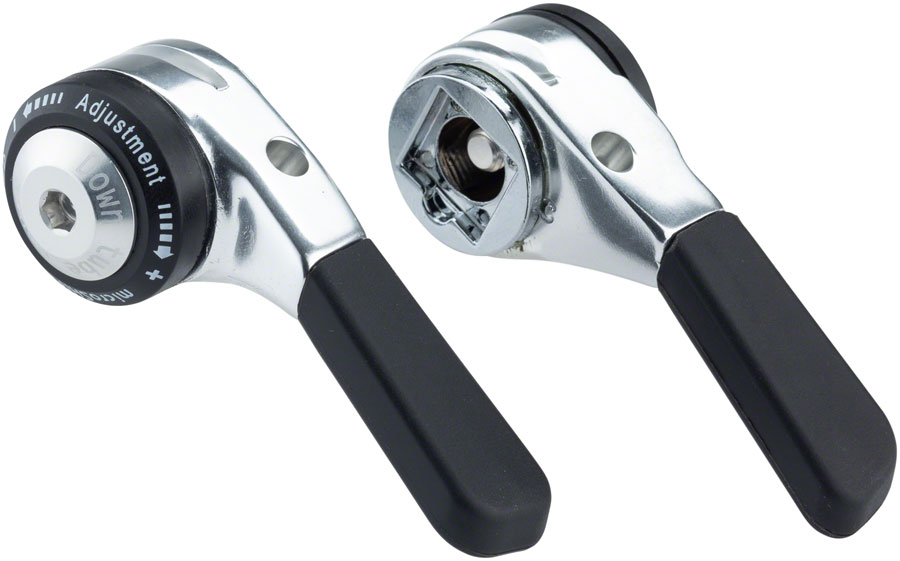 microSHIFT Down Tube Shifter Set, 8-Speed, Double/Triple, Shimano Compatible, Silver