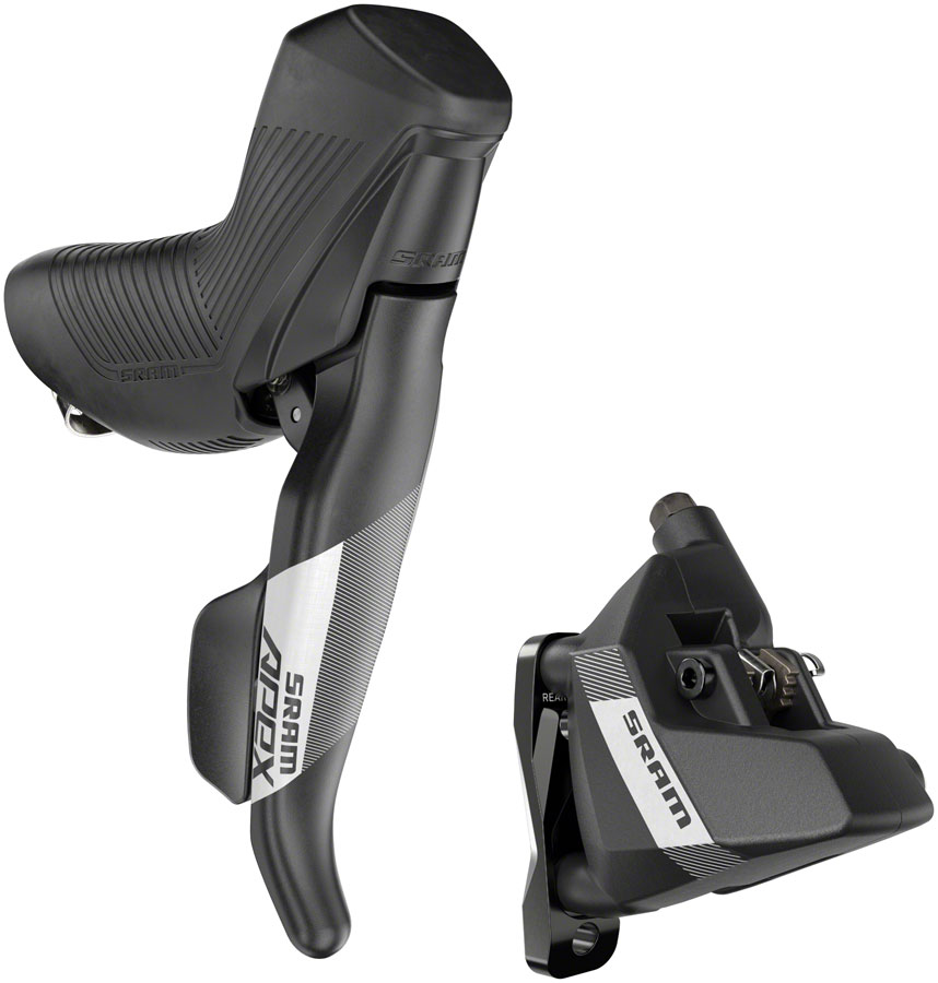 SRAM Apex Shift/Brake Lever and Hydraulic Disc Brake Caliper - Right/Rear, 12-Speed, DoubleTap, Flat Mount, 20mm Offset, Black, D1