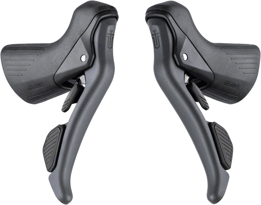 microSHIFT Sword Drop Bar Shifter/Brake Lever Set - 2x, 10-Speed, Sword Compatible, Gray