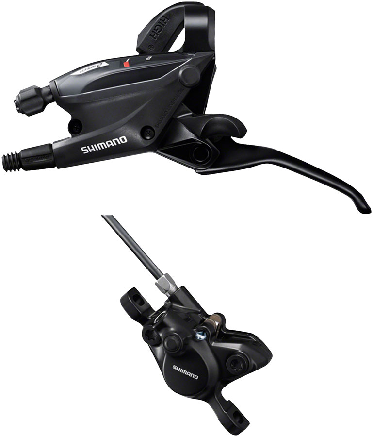 Shimano ST-EF505 EZ Fire Plus Shift/Brake Lever with BR-MT200 Disc Brake Caliper - Left/Front, 2x Shift, 2-Piston, Black