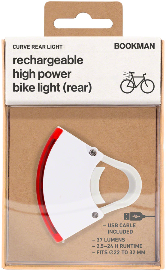 Bookman Curve Taillight - Rechargable, White/White | Bikeparts.Com