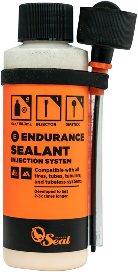 Orange Seal Endurance Tubeless Tire Sealant with Twist Lock Applicator - 4oz