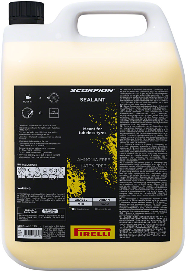 Pirelli Scorpion SmartSeal Tubeless Sealant - 1 Gallon, Eco Sealant 