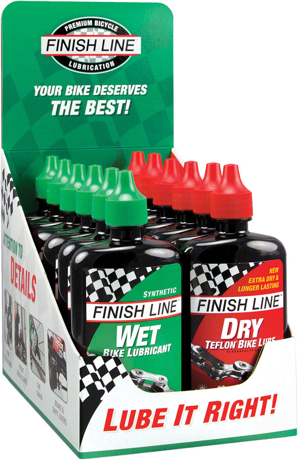 Finish Line Wet and Dry Bike Chain Lube - 4oz, Drip, Box of 12