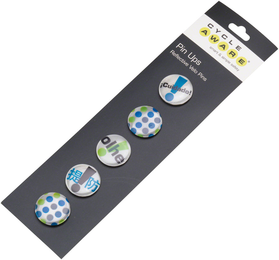 CycleAware Pin Ups Reflective Velo Pins: Silver