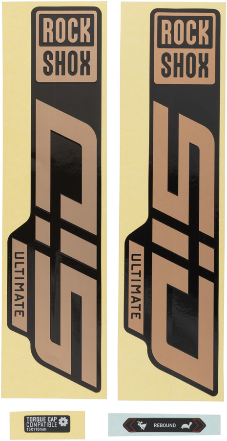 Rockshox Fork Decal Kit - SID Ultimate, 27.5"/29", Matte Copper Foil/High Gloss Black