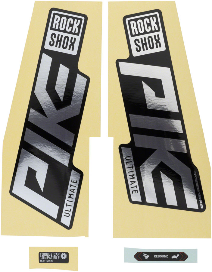 Rockshox Fork Decal Kit - Pike Ultimate, 27.5"/29", Gloss Polar Foil/High Gloss Black