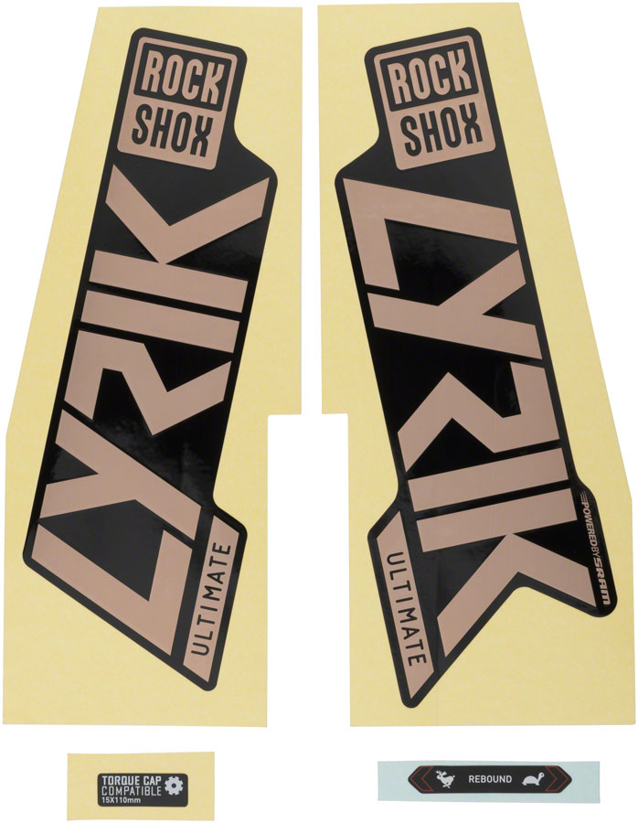 Rockshox Fork Decal Kit - Lyrik Ultimate, 27.5"/29", Matte Copper Foil/High Gloss Black 