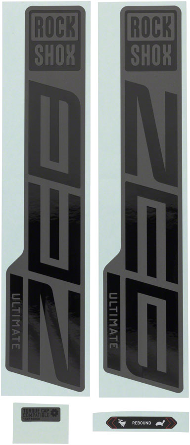 RockShox Fork Decal Kit - ZEB Ultimate, 27/29", Gloss Black/Matte Gray