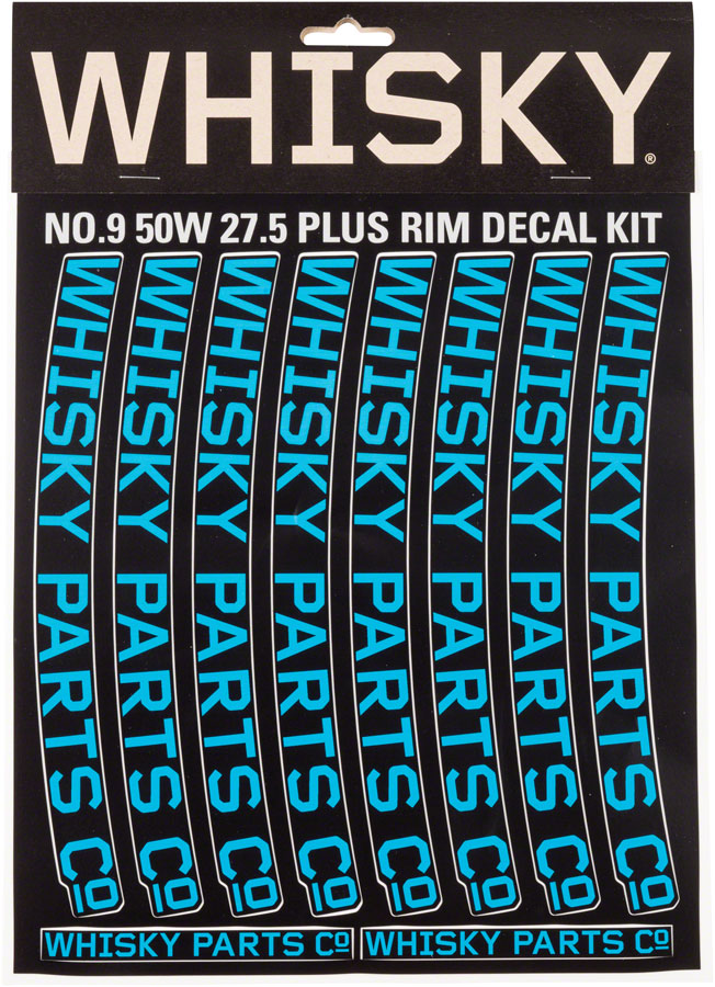 WHISKY 50w Rim Decal Kit for 2 Rims Cyan 