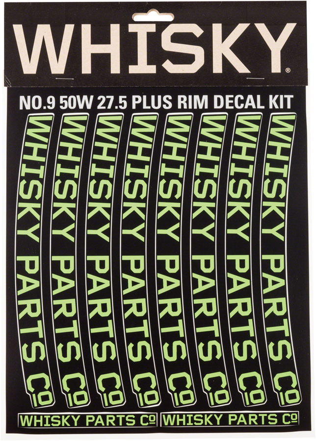 WHISKY 50w Rim Decal Kit for 2 Rims Lime Green 