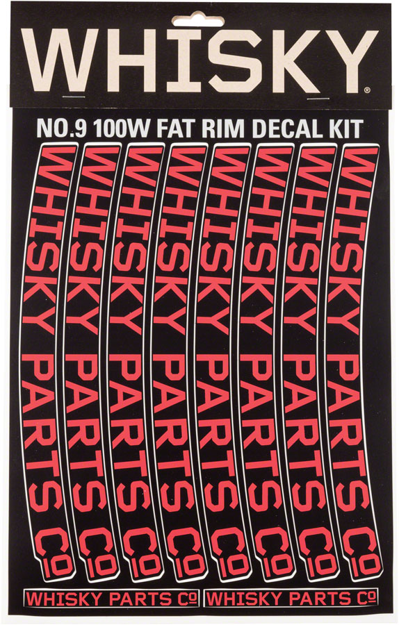 WHISKY 100w Rim Decal Kit for 2 Rims Red 