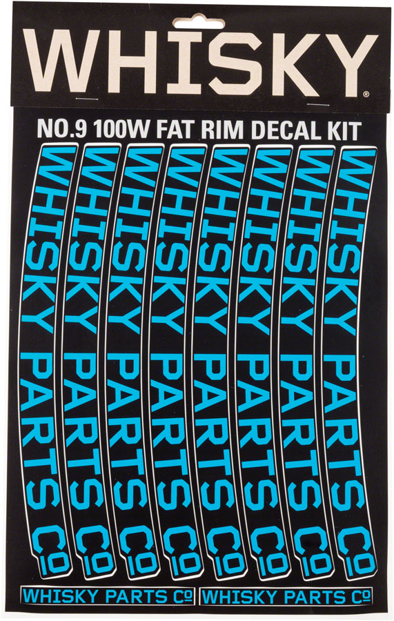 WHISKY 100w Rim Decal Kit for 2 Rims Cyan 