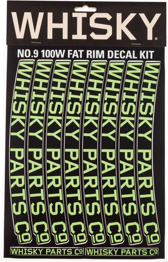 WHISKY 100w Rim Decal Kit for 2 Rims Lime Green 