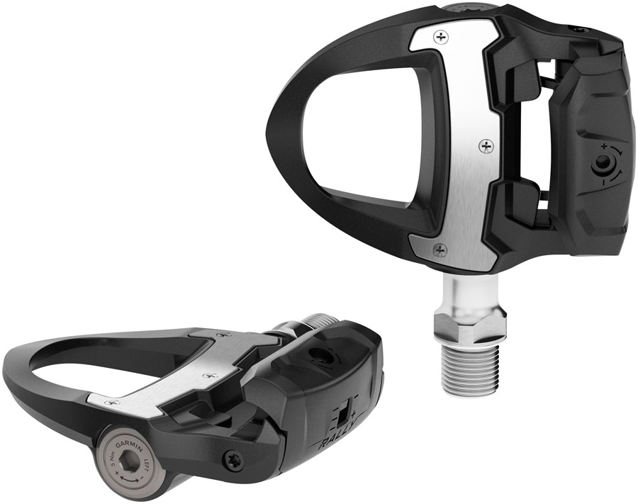Garmin Rally RS110 Power Meter Pedals - Single Sided Clipless, Composite, 9/16", Black, Pair, Single-Sensing, Shimano SPD-SL