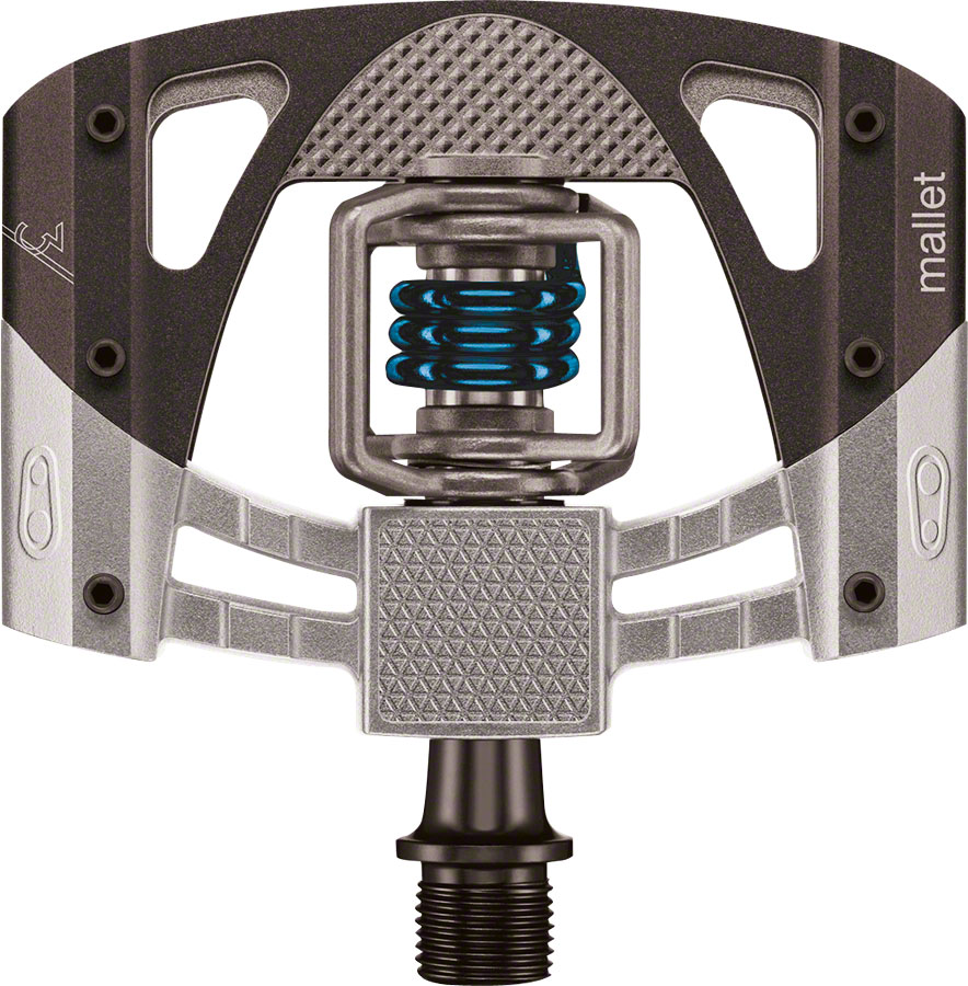 Crankbrothers Mallet 3 Pedals - Dual Sided Clipless with Platform, Aluminum, 9/16", Raw /Black/Blue 