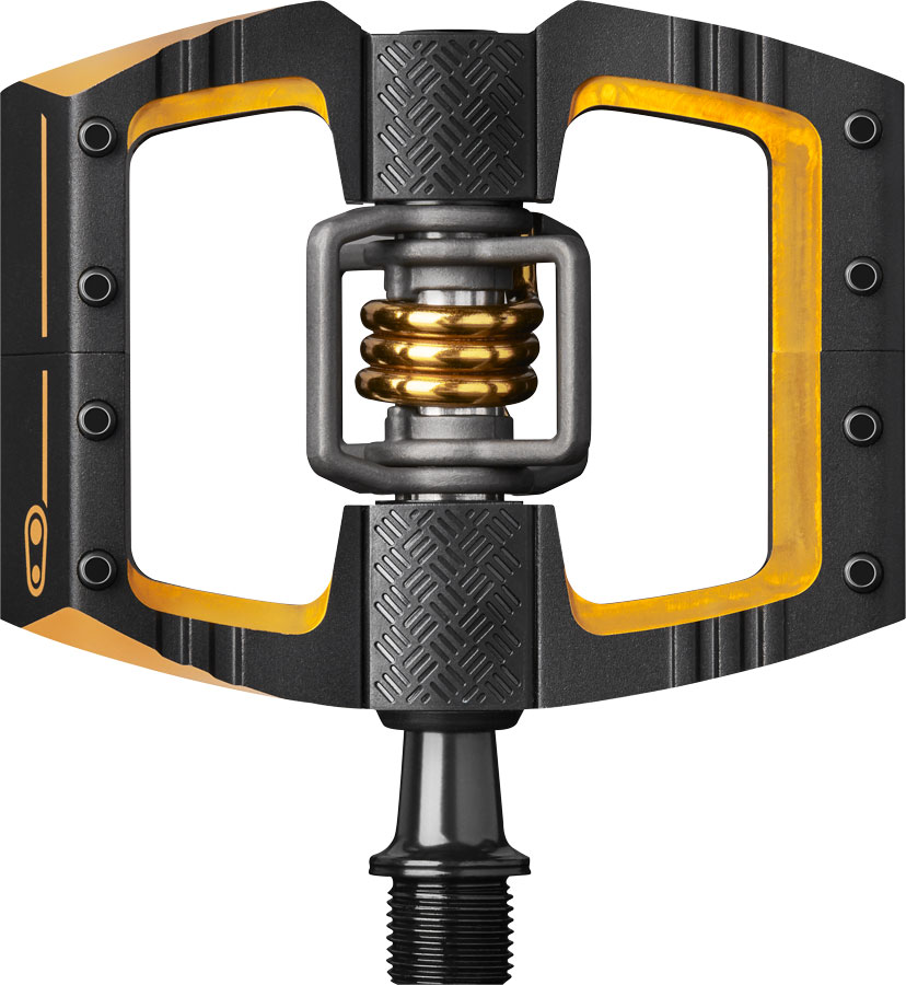 Crankbrothers Mallet DH 11 Pedals - Dual Sided Clipless with Platform, Aluminum, 9/16", Black/Gold