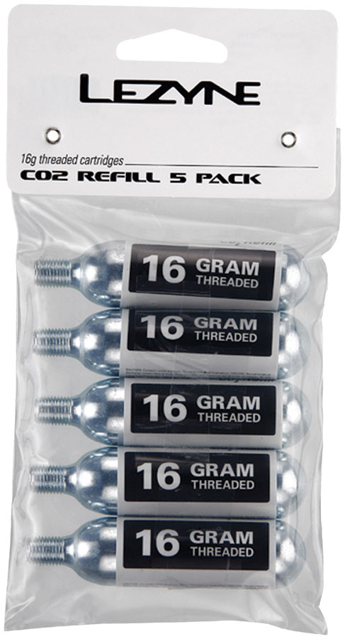 Lezyne 16g CO2 Cartridge, Pack of 5