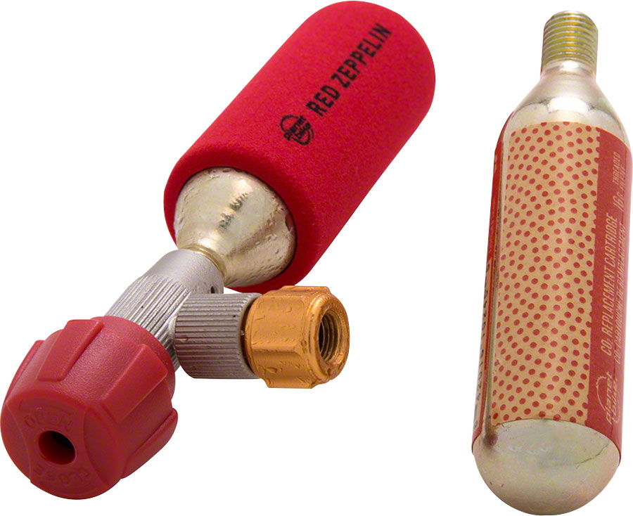 Planet Bike Red Zeppelin Inflator: Includes Two Threaded 16g Cartridges and Sleeve