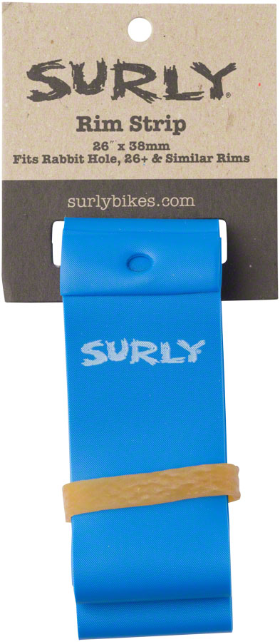 Surly Rim Strip: For 26+ Rabbit Hole Rim, PVC, 38mm wide, Blue