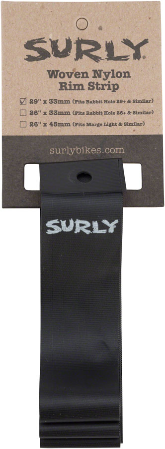 Surly Rim Strip: For 29+ Rabbit Hole Rim, Nylon, 33mm wide, Black