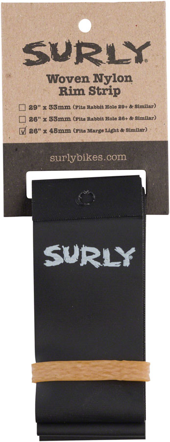 Surly Rim Strip: For Marge Lite / Rolling Darryl, Nylon, 45mm wide, Black