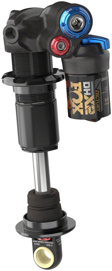 FOX DHX2 Factory Rear Shock - Trunnion Metric, 185 x 55 mm, 2-Position Lever, Hard Chromoly Damper Shaft 