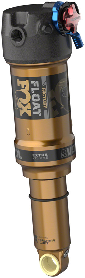 FOX FLOAT Factory Rear Shock - Trunnion Metric, 185 x 52.5 mm, 0.2 Spacer, 2-Position Lever, EVOL LV, Kashima Coat 