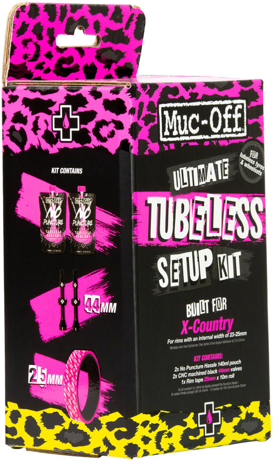 Muc-Off Ultimate Tubeless Kit - XC/Gravel, 25mm Tape, 44mm Valves